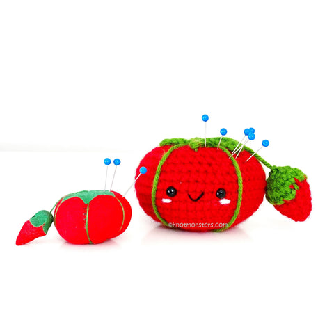 Tomato w/ Strawberry Pin Cushion Emery - Fruit (DIGITAL PATTERN)