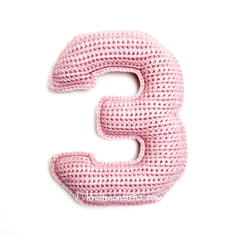 Number Three "3" - Letters & Numbers (DIGITAL PATTERN)
