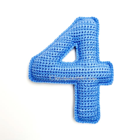 Number Four "4" - Letters & Numbers (DIGITAL PATTERN)