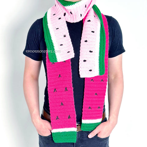 Watermelon Scarf - Fruit & Vegetable Scarf (DIGITAL PATTERN)