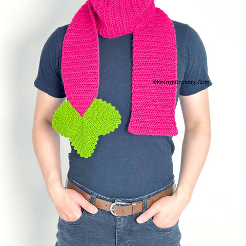 Rhubarb Scarf - Fruit & Vegetable Scarf (DIGITAL PATTERN)