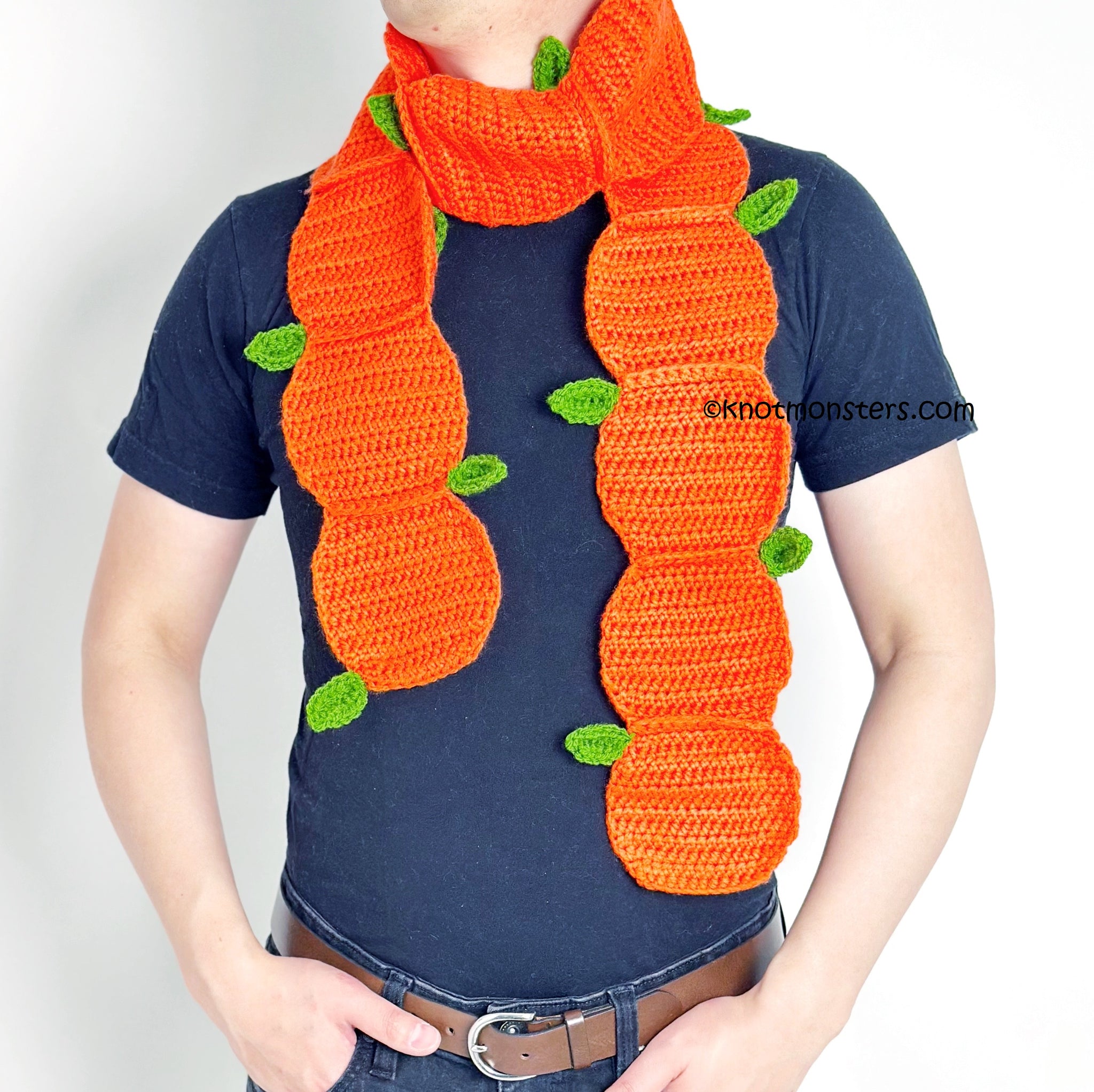 Orange Scarf - Fruit & Vegetable Scarf (DIGITAL PATTERN)