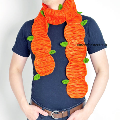 Orange Scarf - Fruit & Vegetable Scarf (DIGITAL PATTERN)