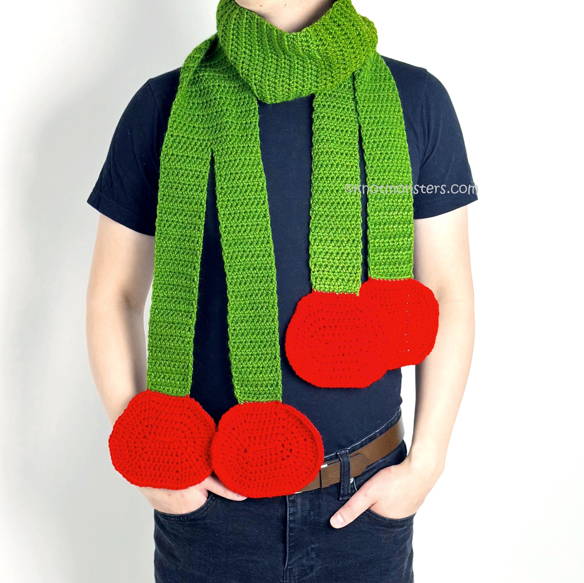 Cherry Scarf - Fruit & Vegetable Scarf (DIGITAL PATTERN)