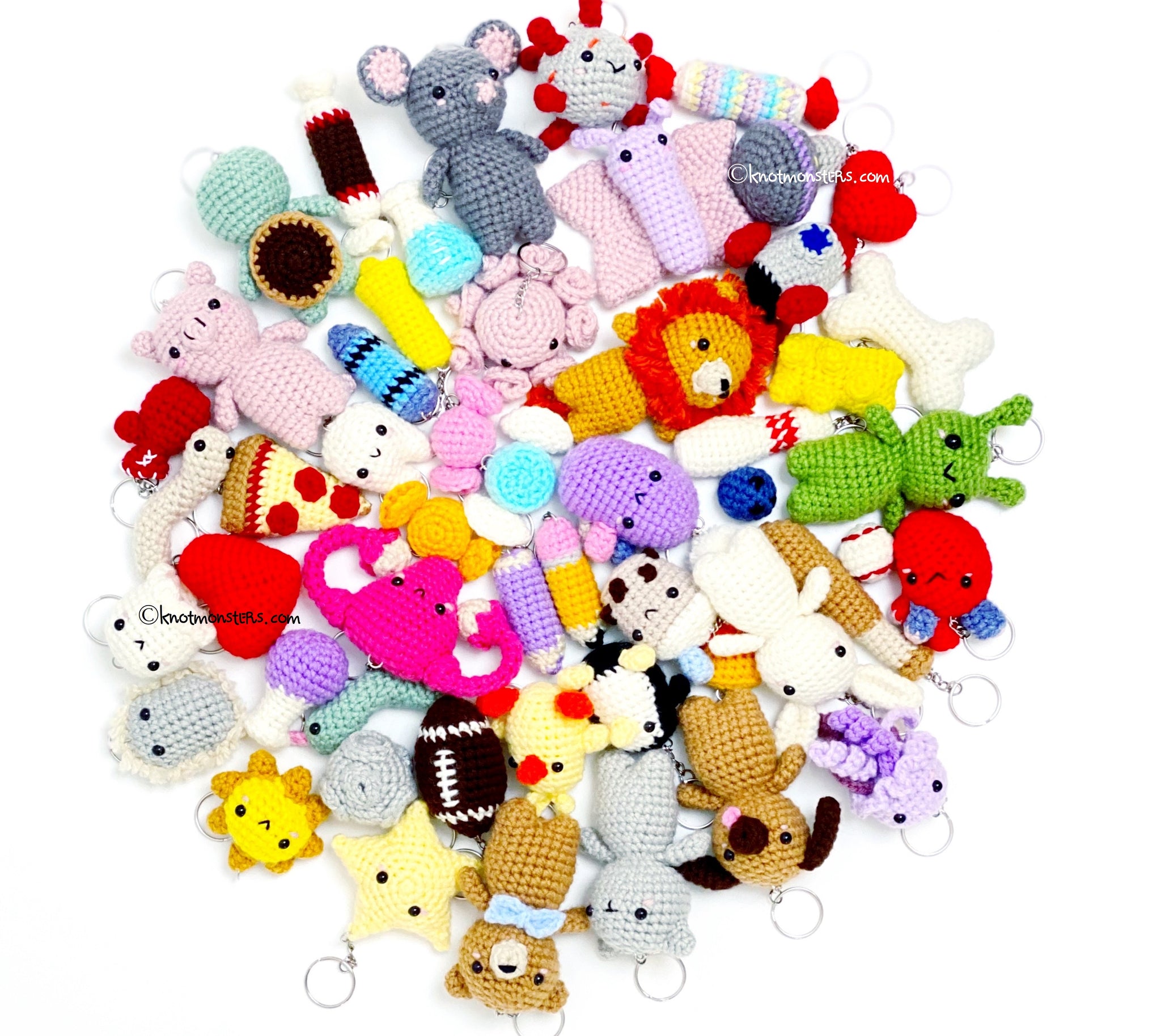 Mini Animals, Crochet Patterns, PDF Tutorial, Bundle of 10 Patterns,  Keychains Patterns, Crochet Charms, Amigurumi Pattern, Easy Pattern 