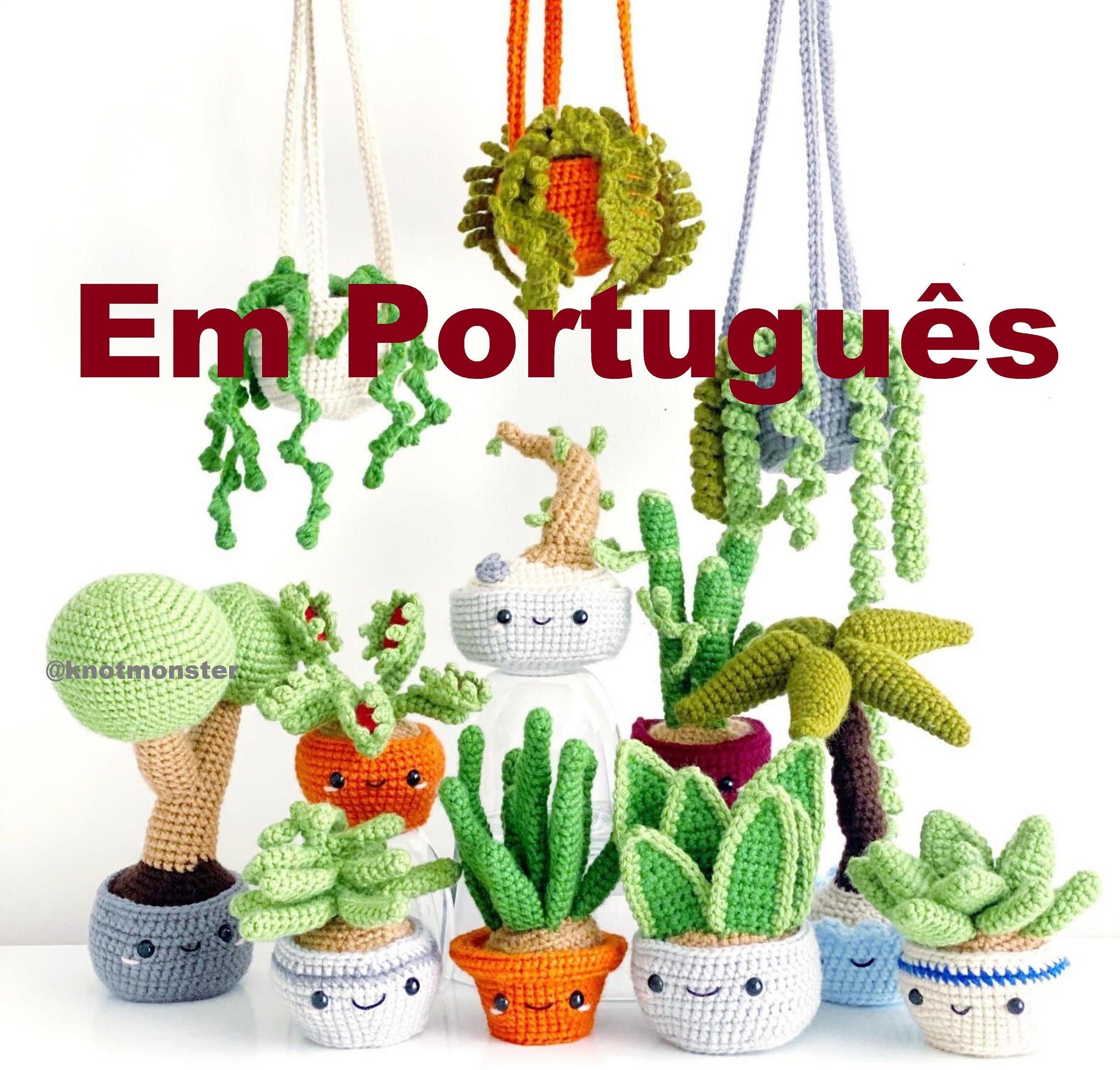 Português 12 Padrões de Plantas em Vasos de Crochê! (DIGITAL/EBOOK)(Em português)